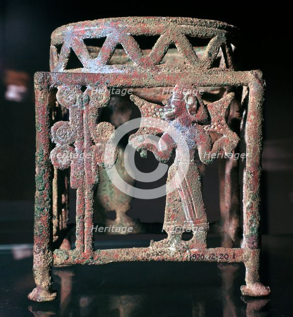 Cyprian bronze stand with open-work figures, 17th century BC. Artist: Unknown