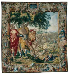 Cyrus Defeats Spargapises, from The Story of Cyrus, Flanders, c. 1670. Creator: Albert Auwercx