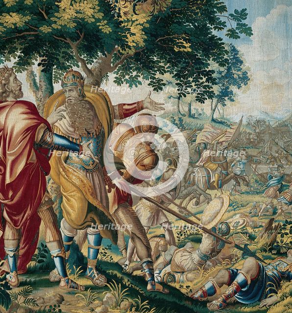Cyrus Defeats Spargapises, from The Story of Cyrus, Flanders, c. 1670. Creator: Albert Auwercx.