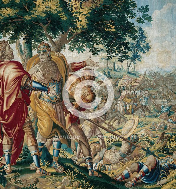 Cyrus Defeats Spargapises, from The Story of Cyrus, Flanders, c. 1670. Creator: Albert Auwercx.