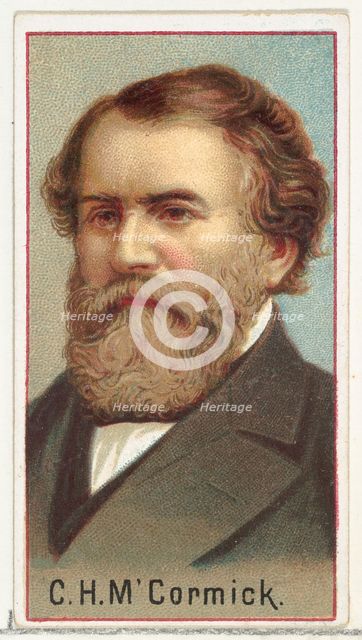 Cyrus Hall McCormick, printer's sample for the World's Inventors souvenir album (A25) for ..., 1888. Creator: Allen & Ginter.