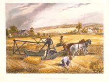 Cyrus McCormick's reaping machine of 1831 (patented 1834), c1851. Creator: Anon