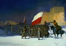 Czechoslovakian Army Entering Vladivostok, Siberia, in 1918, 1918. Creator: George Benjamin Luks
