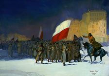 Czechoslovakian Army Entering Vladivostok, Siberia, in 1918, 1918. Creator: George Benjamin Luks