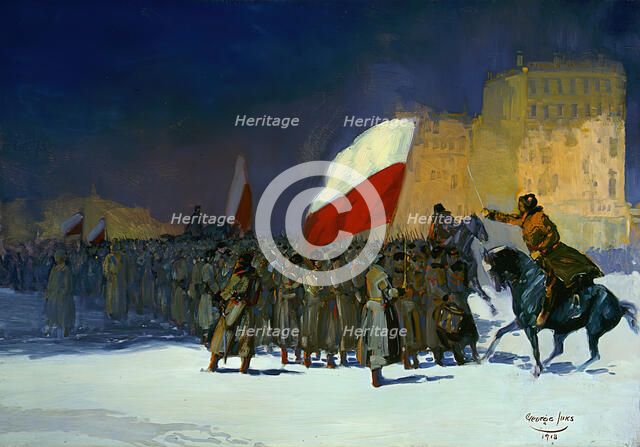 Czechoslovakian Army Entering Vladivostok, Siberia, in 1918, 1918. Creator: George Benjamin Luks.