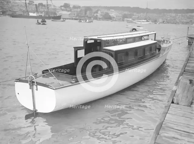 A 45 ft Wolseley cabin launch. Creator: Kirk & Sons of Cowes.