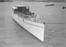 A 45 ft Wolseley cabin launch. Creator: Kirk & Sons of Cowes