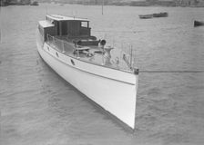 A 45 ft Wolseley cabin launch. Creator: Kirk & Sons of Cowes