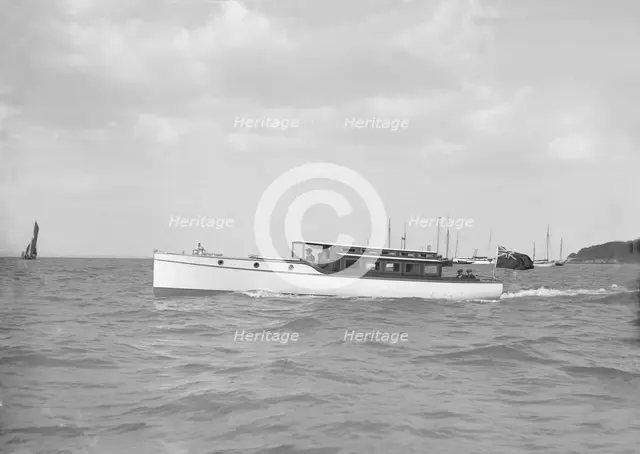 A 45 ft Wolseley cabin launch. Creator: Kirk & Sons of Cowes.