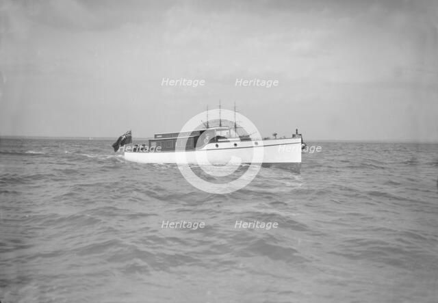 A 45 ft Wolseley cabin launch. Creator: Kirk & Sons of Cowes.