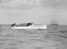 A 45 ft Wolseley cabin launch. Creator: Kirk & Sons of Cowes
