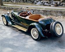 A 1928 Bugatti Type 44 viewed from the rear