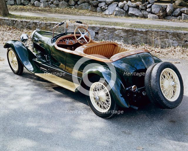 A 1928 Bugatti Type 44 viewed from the rear. Artist: Unknown