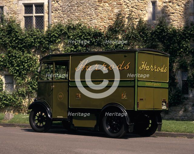A 1939 Harrod's one ton electric delivery van. Artist: Unknown