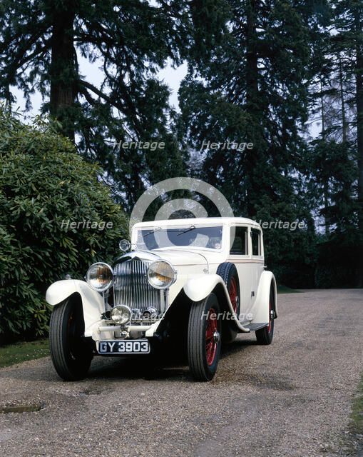 A 1930 Bentley 8 Litre saloon with a Mulliner body. Artist: Unknown