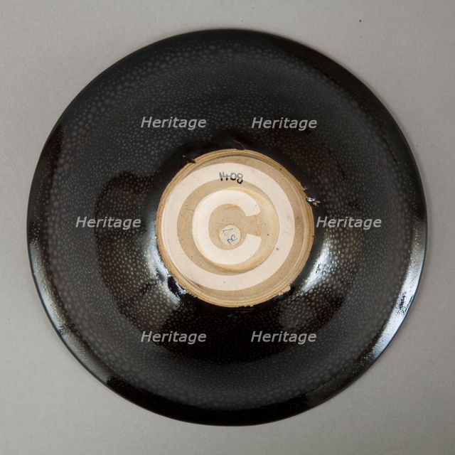 A 20th century copy of buff-bodied Cizhou-type bowl with oil spot glaze, 20th century. Artist: Unknown.