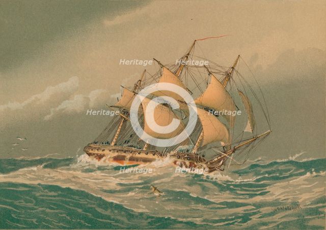 'A 28-Gun Frigate, about 1794', c1890. Artist: William Frederick Mitchell.