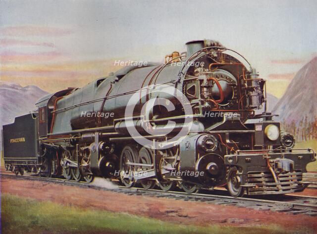 'A 300-Ton American Mallet Type Freight Engine. Pennsylvania Railroad', 1926. Artist: Unknown.