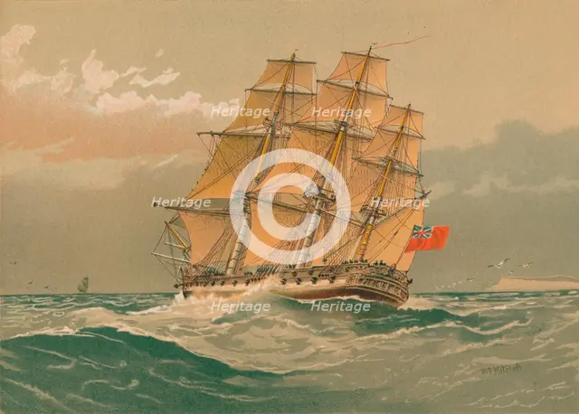 'A 38-Gun Frigate, about 1770', late 19th-early 20th century. Creator: William Frederick Mitchell.
