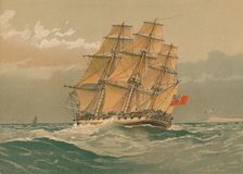 A 38-Gun Frigate, about 1770 late 19th-early 20th century. Creator: William Frederick Mitchell
