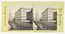 A.T. Stewart's Retail Store & Grace Church, New York, 1875/99. Creator: Unknown