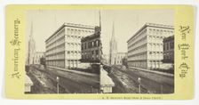 A.T. Stewart's Retail Store & Grace Church, New York, 1875/99. Creator: Unknown