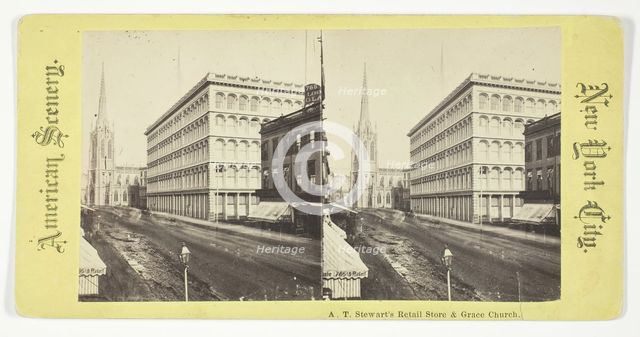 A.T. Stewart's Retail Store & Grace Church, New York, 1875/99. Creator: Unknown.