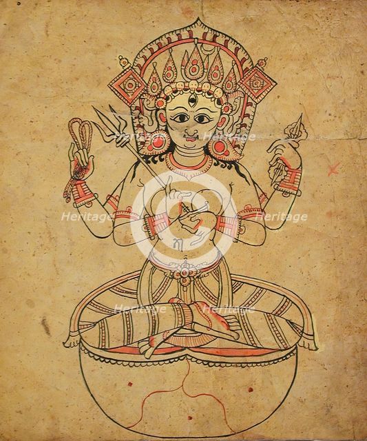 A Tantric Form of the Hindu Goddess Indrani (?), 17th century. Creator: Unknown.