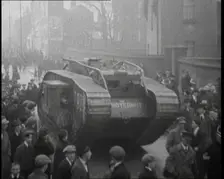 A Tank Breaking up Crowds of Demonstrators in Dublin, 1920. Creator: British Pathe Ltd