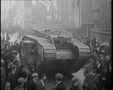 A Tank Breaking up Crowds of Demonstrators in Dublin, 1920. Creator: British Pathe Ltd