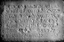 A tablet outside Herod's Temple, Jerusalem, forbidding strangers to enter, 1926