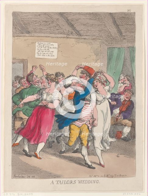 A Tailors Wedding, February 20, 1814., February 20, 1814. Creator: Thomas Rowlandson.