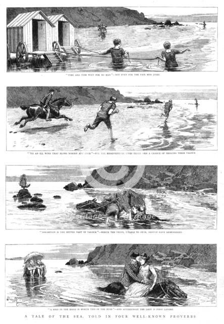 ''A Tale of the Sea told in four well known Proverbs"', 1890. Creator: Unknown.