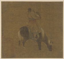 A Tartar horseman with a hawk, Ming dynasty, 1368-1644. Creator: Unknown