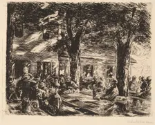 A Tavern Garden in Rosenheim, 1895. Creator: Max Liebermann