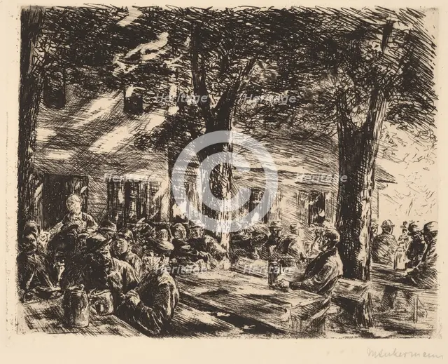 A Tavern Garden in Rosenheim, 1895. Creator: Max Liebermann.