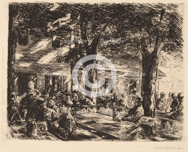 A Tavern Garden in Rosenheim, 1895. Creator: Max Liebermann.