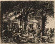 A Tavern Garden in Rosenheim, 1895. Creator: Max Liebermann
