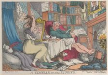 A Templar at His Studies, March 20, 1811., March 20, 1811. Creator: Thomas Rowlandson