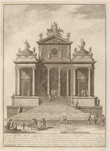 A Temple Dedicated to Jupiter, Juno, and Minerva, for the "Chinea" Festival, 1785. Creator: Francesco Barbazza