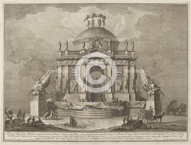 A Temple Dedicated to Peace, for the "Chinea" Festival, 1773. Creator: Giuseppe Vasi.