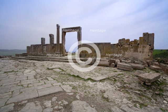 A temple in Dougga (Thugga), Tunisia. Creator: Samuel Magal.