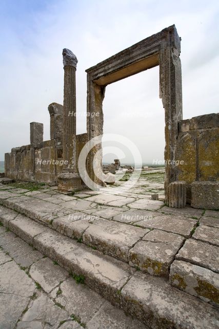 A temple in Dougga (Thugga), Tunisia. Creator: Samuel Magal.