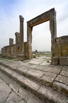 A temple in Dougga (Thugga), Tunisia. Creator: Samuel Magal