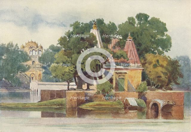 'A Temple in the Tank at Thanesar', c1880 (1905). Creator: Alexander Henry Hallam Murray.