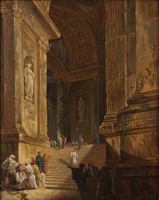 A Temple Staircase. Piece of Architecture. Creator: Johan Gottlob Brusell