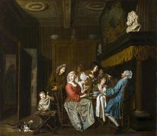 A Tea Party. Creator: Horemans, Jan Joseph, the Elder (1682-1759)