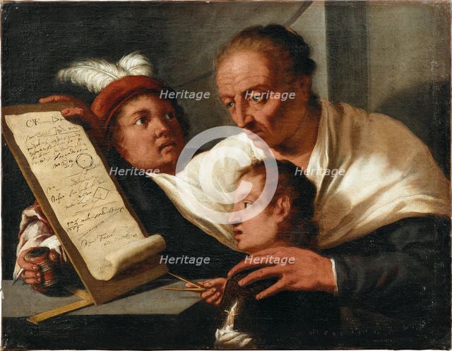 A teacher with two schoolboys, after 1650. Creator: Pietro della Vecchia (1603-1678).