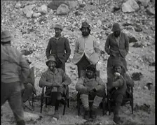 A Team of Eight Climbers Including Andrew Irvine and George Leigh Mallory Posing at the Foot...,1924 Creator: British Pathe Ltd