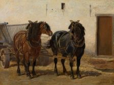 A Team of Horses, 1855. Creator: Charles Philogène Tschaggeny